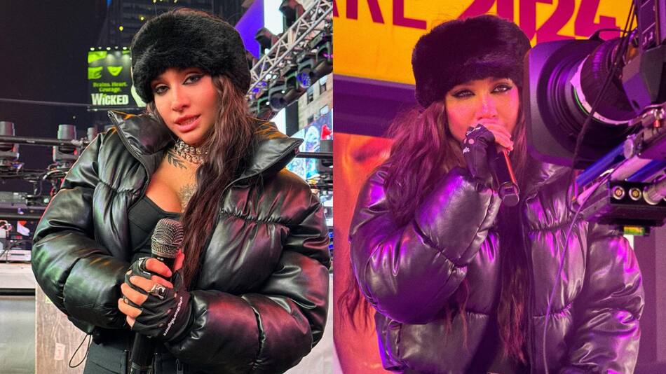 Maria Becerra en Time Square. Foto: Instagram/ @mariabecerra