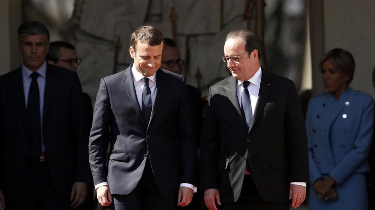 Macron y Hollande (Reuters)