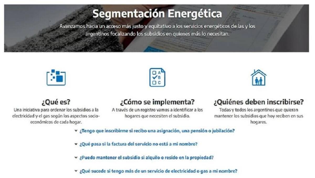 Subsidios de luz y gas, NA