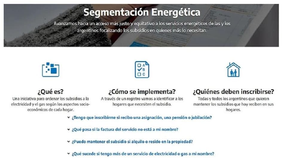 Subsidios de luz y gas, NA