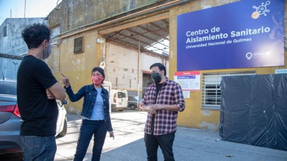 Mayra Mendoza en Centro de Aislamiento Sanitario de Quilmes