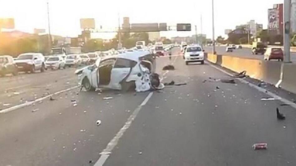 Choque múltiple de cinco autos en la Panamericana, foto NA, redes sociales