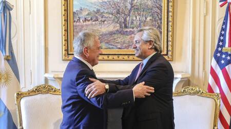 Alberto Fernández junto a Michael Kozak, enviado de Estados Unidos, AGENCIA NA