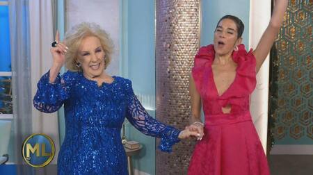 Mirtha junto a su nieta. Foto: eltrecetv.