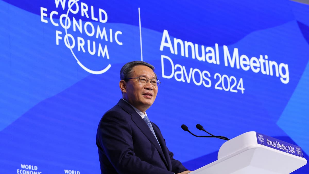 Premier Li Qiang en Davos. Foto: Reuters