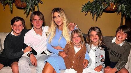 Wanda Nara junto a sus cinco hijos en Punta del Este. Foto: Instagram @wanda_nara.