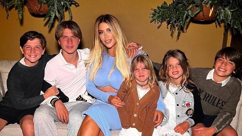 Wanda Nara junto a sus cinco hijos en Punta del Este. Foto: Instagram @wanda_nara.