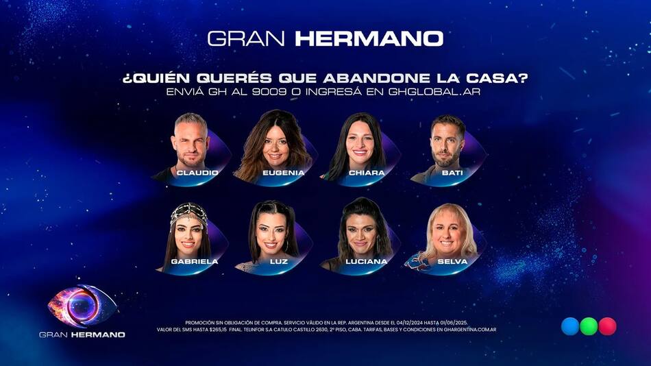 Nominados de Gran Hermano. Foto: Telefe.