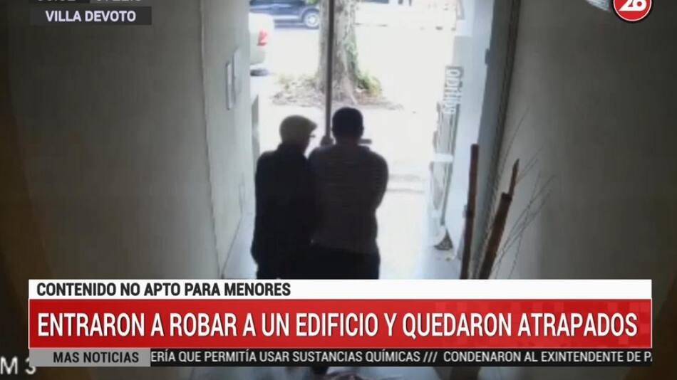 Intento de entradera y escape en un edificio de Villa Devoto, CANAL 26