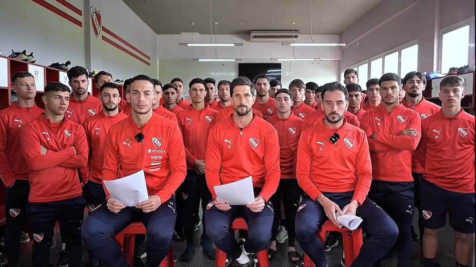 El mensaje de los jugadores de Independiente.