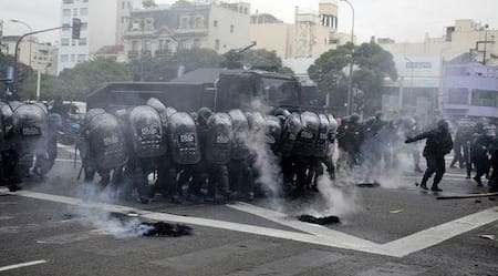 Piquete en la 9 de Julio