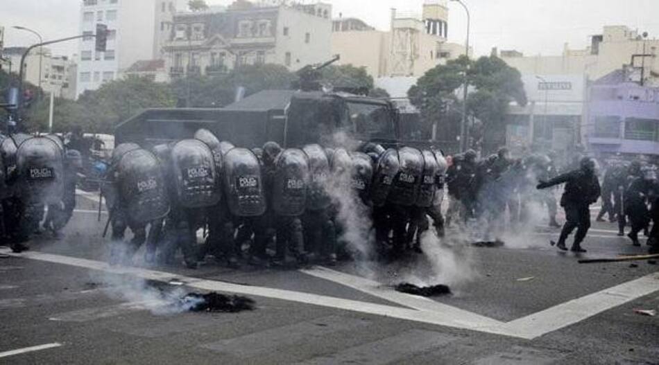 Piquete en la 9 de Julio