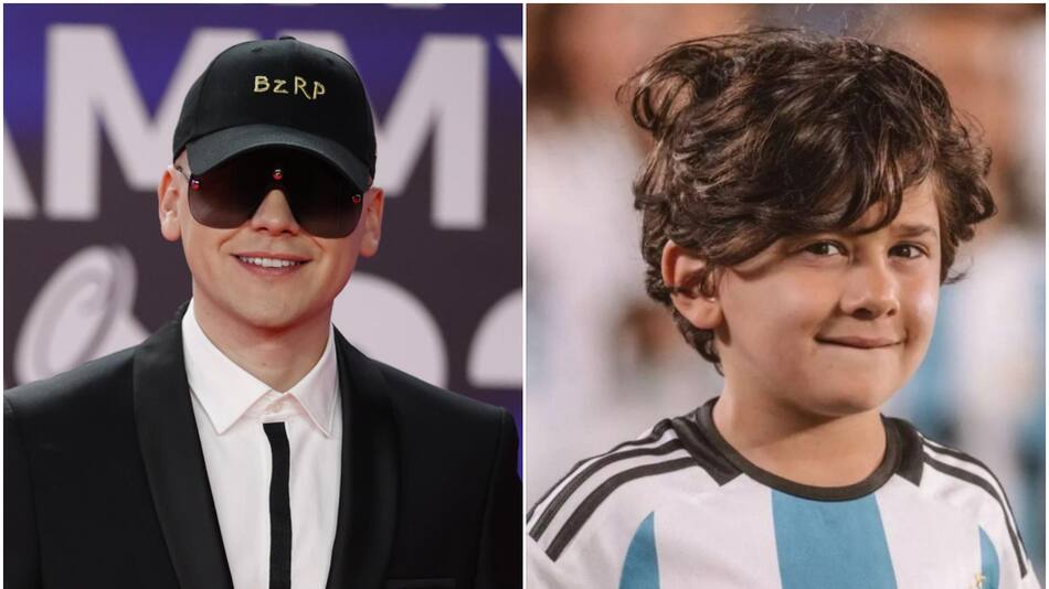 Bizarrap y Ciro Messi. Fotos: EFE - Instagram/antonelaroccuzzo
