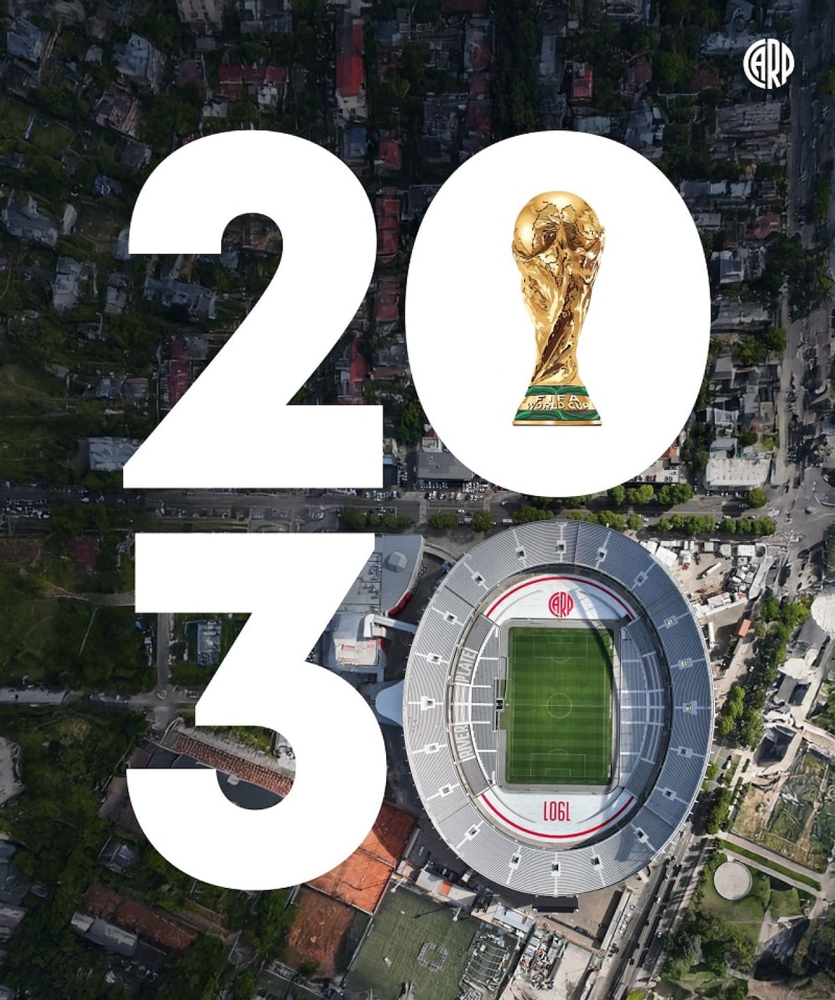 La publicación de River tras ser designado como sede del Mundial 2030. Foto: X @RiverPlate.