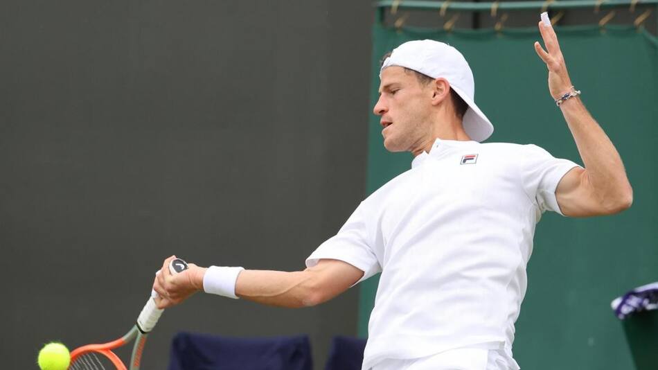 Diego Schwartzman en Wimbledon. Foto: EFE.