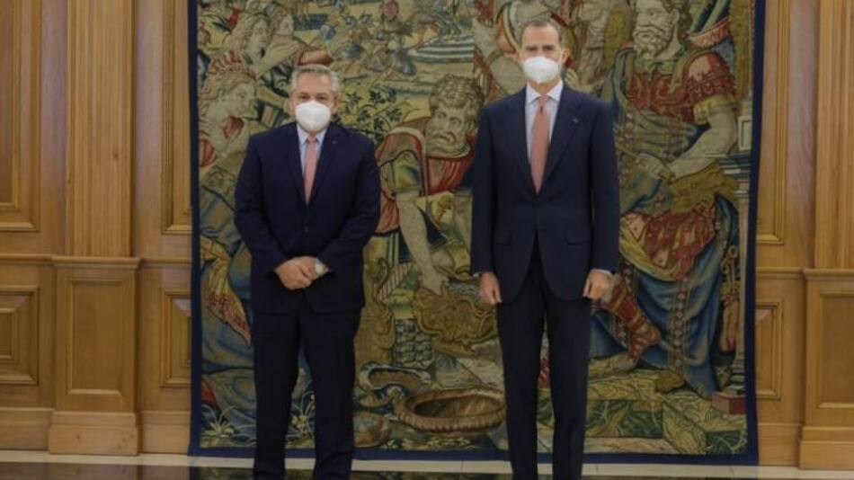 Alberto Fernández y el Rey Felipe VI de España, gira por Europa, foto NA