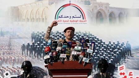 Yahya Sarea, portavoz de los hutíes. Foto: Reuters.