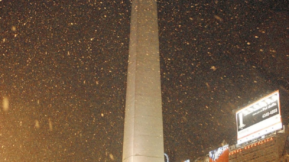 Nieve en Buenos Aires. Foto: NA
