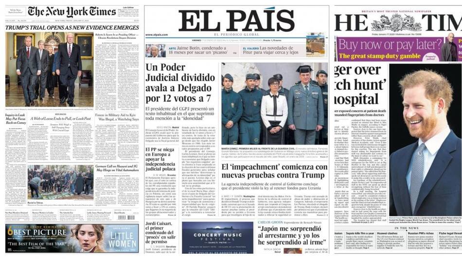 Tapas de diarios, viernes 17 de enero de 2020|