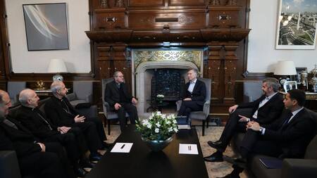 Macri junto a la cúpula de la Iglesia en Casa Rosada, Presidencia
