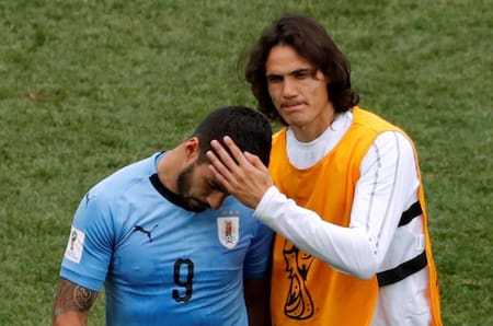 Suárez y Cavani, Mundial Rusia 2018: Uruguay vs. Francia (Reuters)