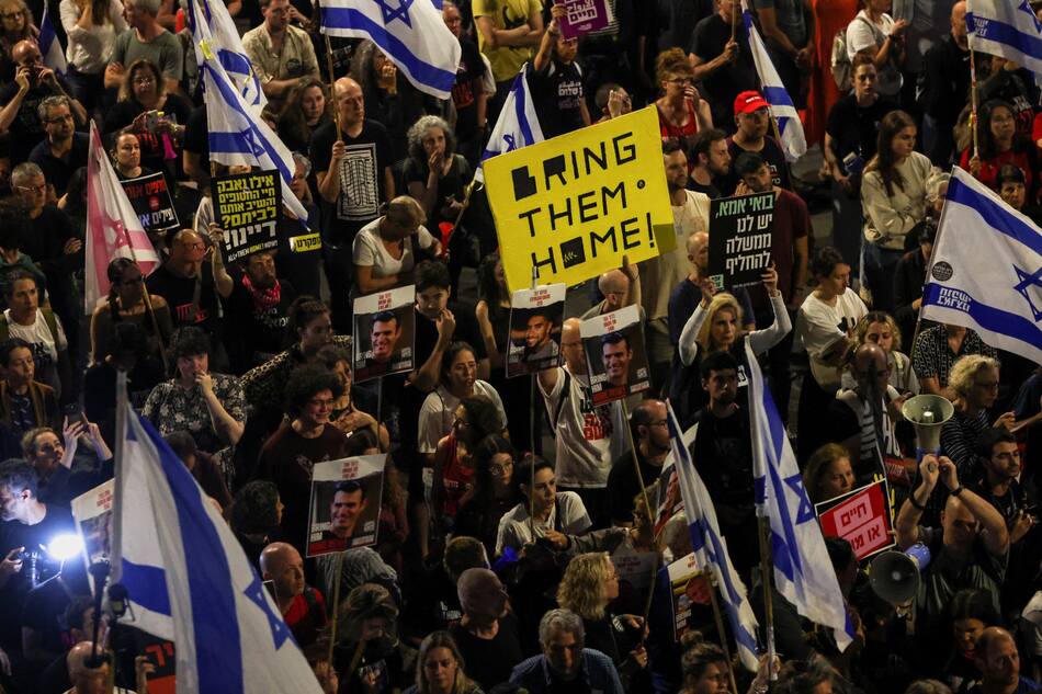 Protestas israelíes contra Netanyahu. Foto: Reuters.