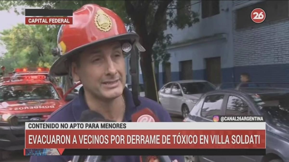Derrame tóxico en planta de Villa Soldati: un herido y evacuados (Canal 26)