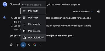Funciones útiles de Gemini. Foto: captura.