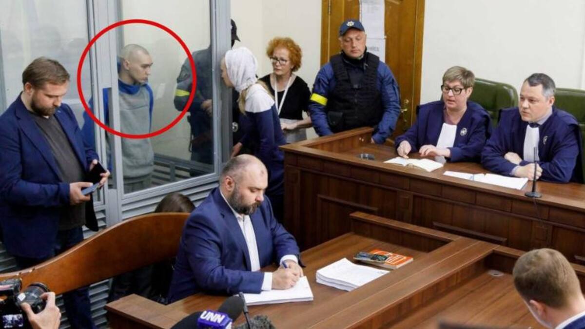 Juicio contra un soldado ruso por crímenes de guerra en Ucrania. Foto: NA.