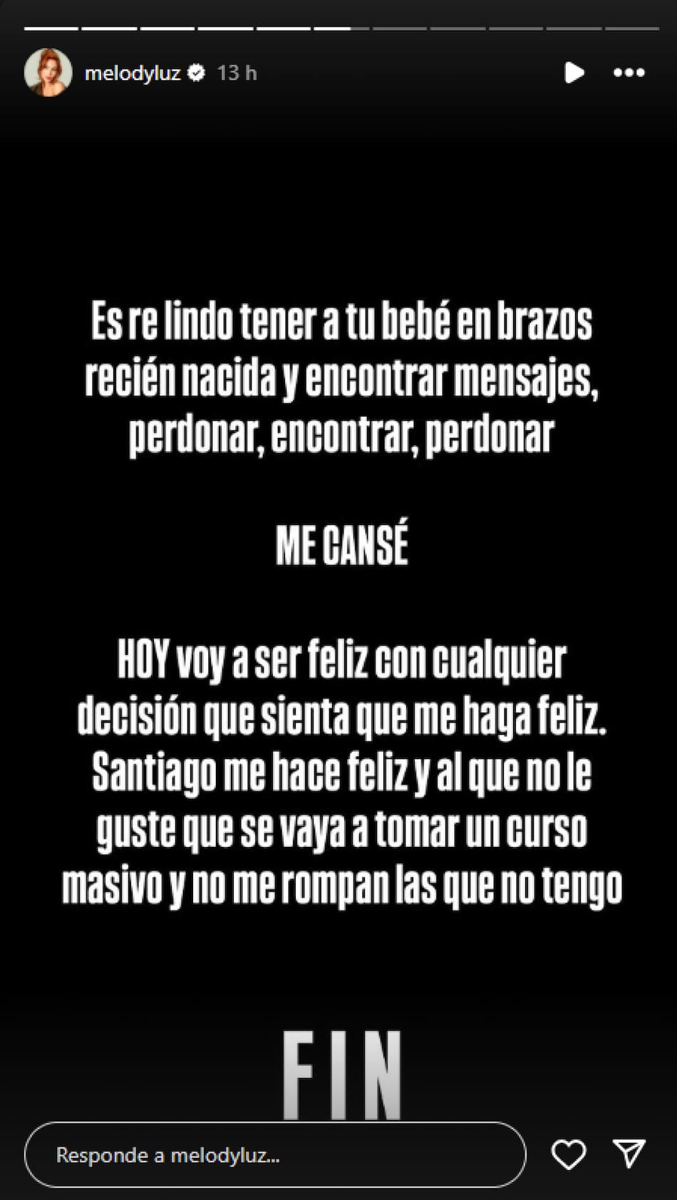 Las historias de Melody Luz. Foto: Instagram.