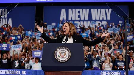 Kamala Harris, candidata a presidenta de Estados Unidos. Foto: Reuters.