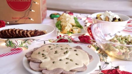 Mesa de año nuevo en la Argentina.