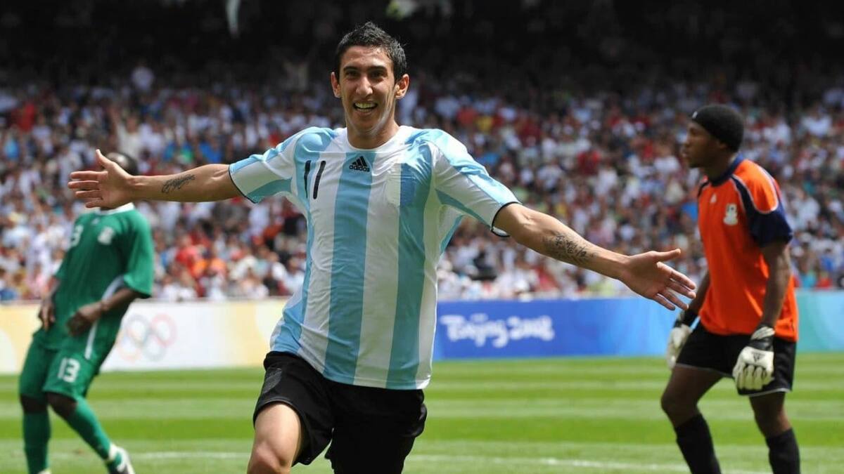 Ángel Dí María en los Juegos Olímpicos de Beijing 2008.