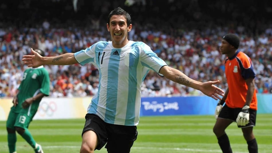 Ángel Dí María en los Juegos Olímpicos de Beijing 2008.