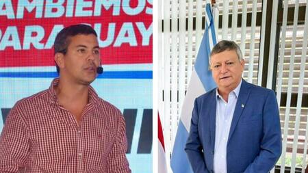 Santiago Peña, candidato a presidente de Paraguay y Domingo Peppo, embajador argentino_Twitter