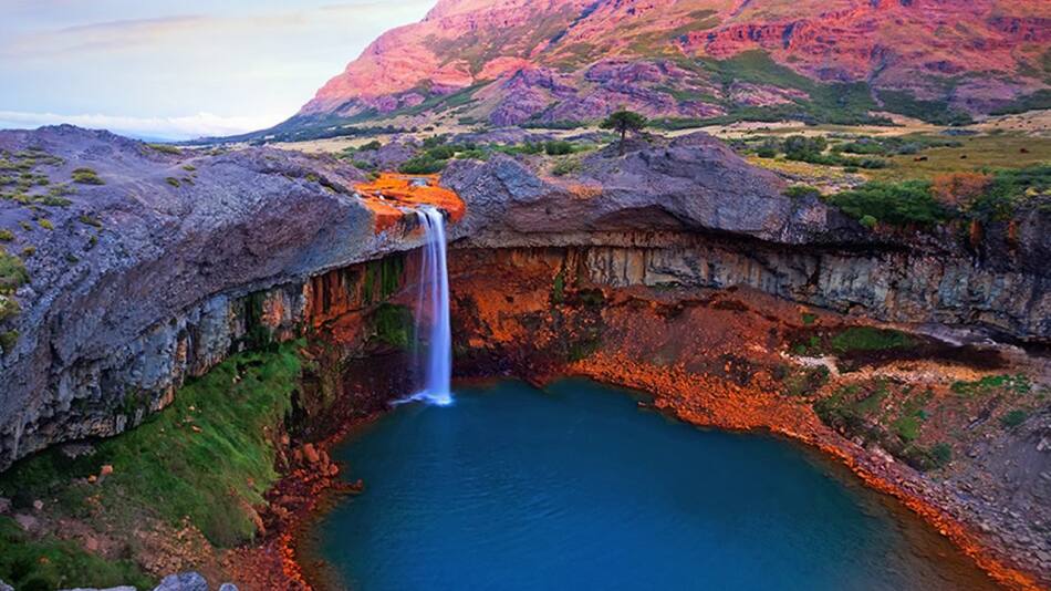 Salto del Agrio, la imponente cascada ubicada en Neuquén. Foto X.