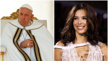 El papa Francisco y Eva Longoria. Fotos: Reuters.