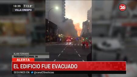 Explosión e incendio en un comercio de Villa Crespo, CANAL 26
