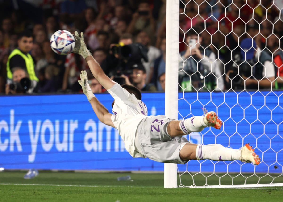Unai Simón, el héroe de España en la Nations League. Foto: Reuters.