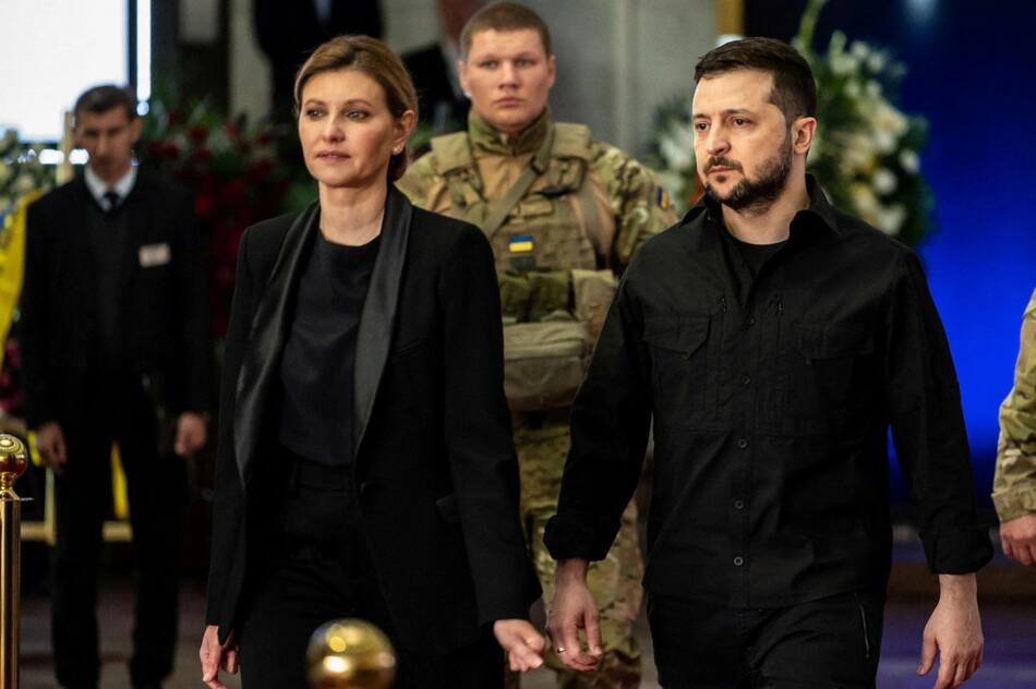Olena Zelenska y Volodímir Zelenski. Foto: REUTERS.