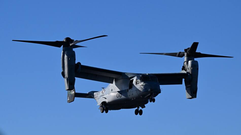 El avión MV-22B Osprey que se estrelló en Australia. Foto: EFE.