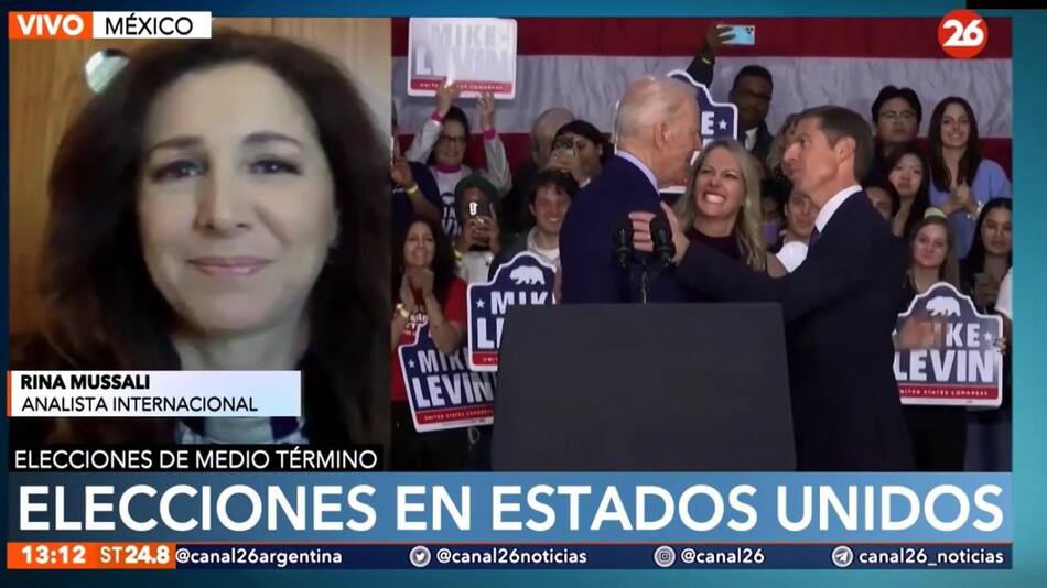Rina Mussali, midterms en Estados Unidos, Canal 26