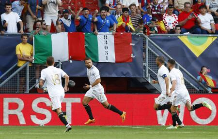 Ciro Immobile; España vs. Italia. Foto: Reuters.