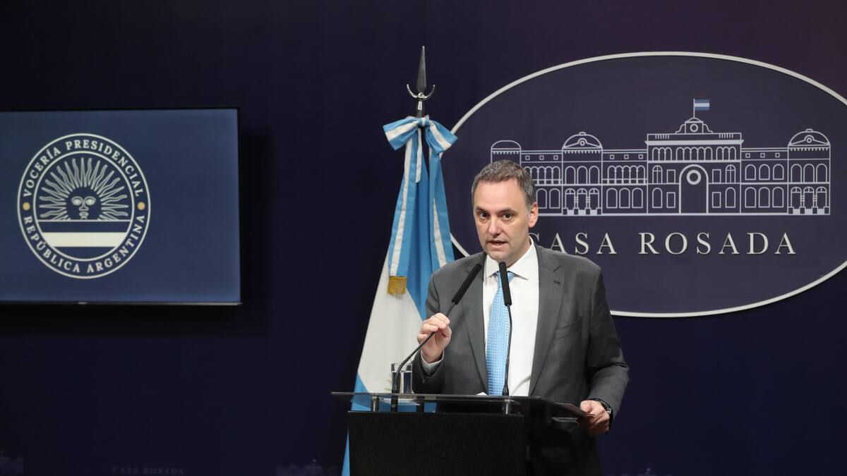 Manuel Adorni, vocero del Gobierno nacional. Foto: Presidencia.