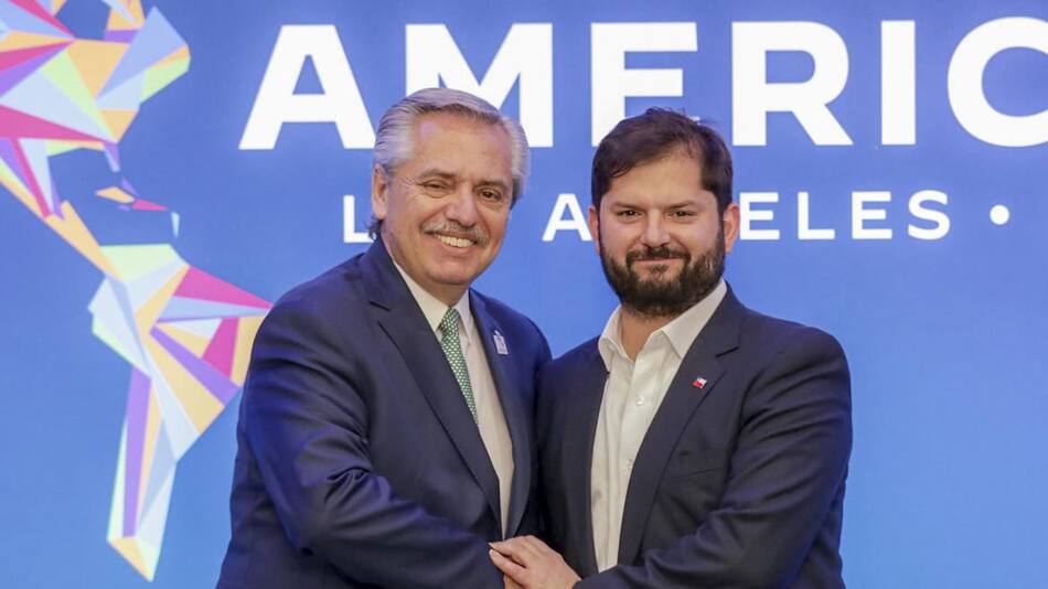 Alberto Fernández y Gabriel Boric. Foto: NA.