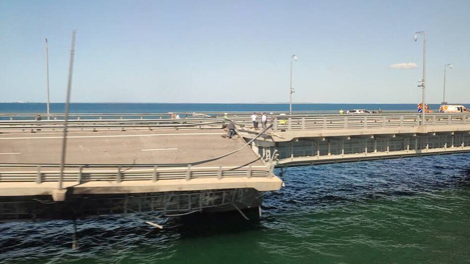 Explosión del puente de Crimea. Foto: Reuters.