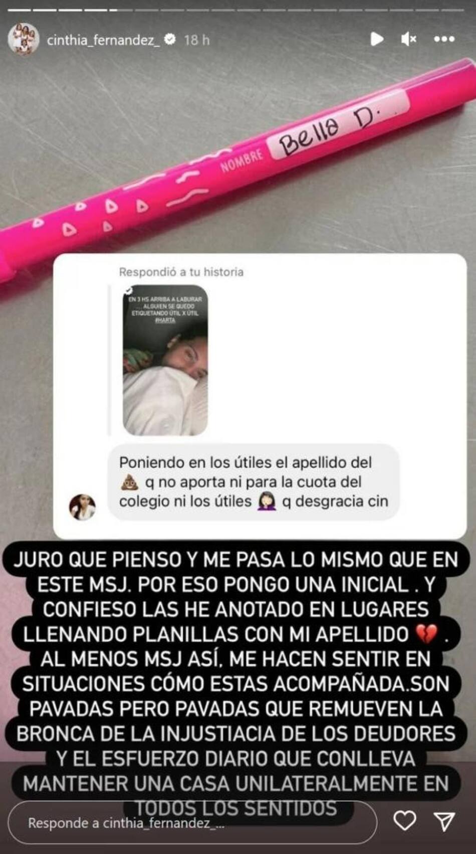Cinthia Fernández indignada. Foto: Instagram.