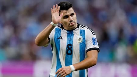 Marcos, el "Huevo" Acuña, con la camiseta de la Selección Argentina. Foto: NA.