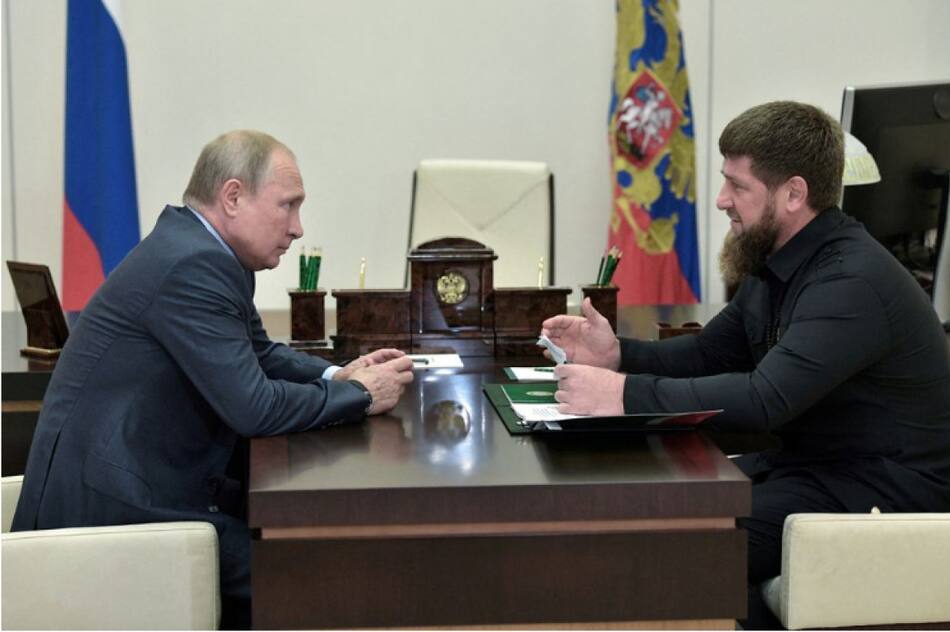El presidente ruso, Vladimir Putin, y el líder de Chechenia, Ramzán Kadírov. Fuente: Reuters.