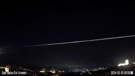 El bólido artificial que sobrevoló España. Foto: EFE.